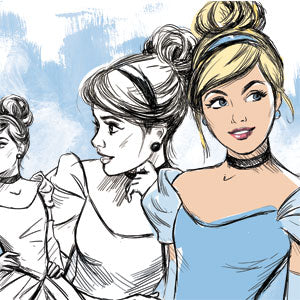 Disney Princess Cinderella Sketch Xbox 360 (Includes HDD) Skin